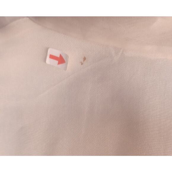 VTG Edward Silk Blouse Womens 1X Cream Color Embroidered Mother of Pearl Buttons - Picture 5 of 7